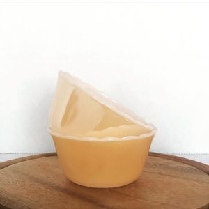 Fire King 𝅺Vintage Peach Lusterware Set of 2 Custard Cups